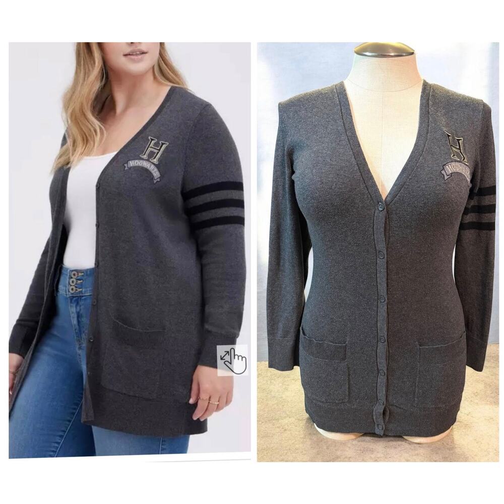 Torrid 1 (1X 14/16) Harry Potter Button Front Hogwarts Varsity Cardigan Sweater‎